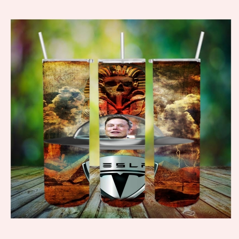 Tesla Egyptian futuristic tumbler